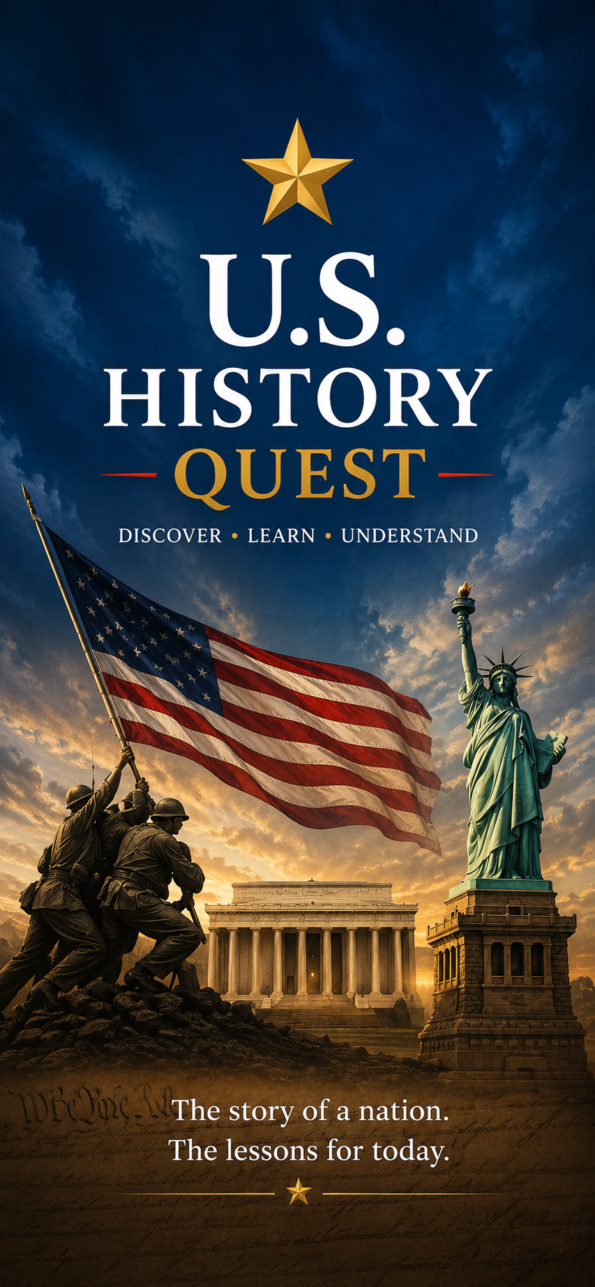 U.S. History Quest app splash artwork